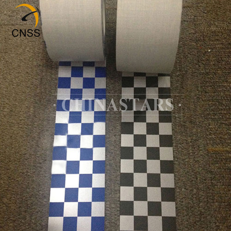 亮銀TC反光布印刷方格 安全警示服用方格反光帶